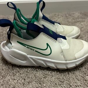 Nike White and Green Sneakers with Futuristic Design